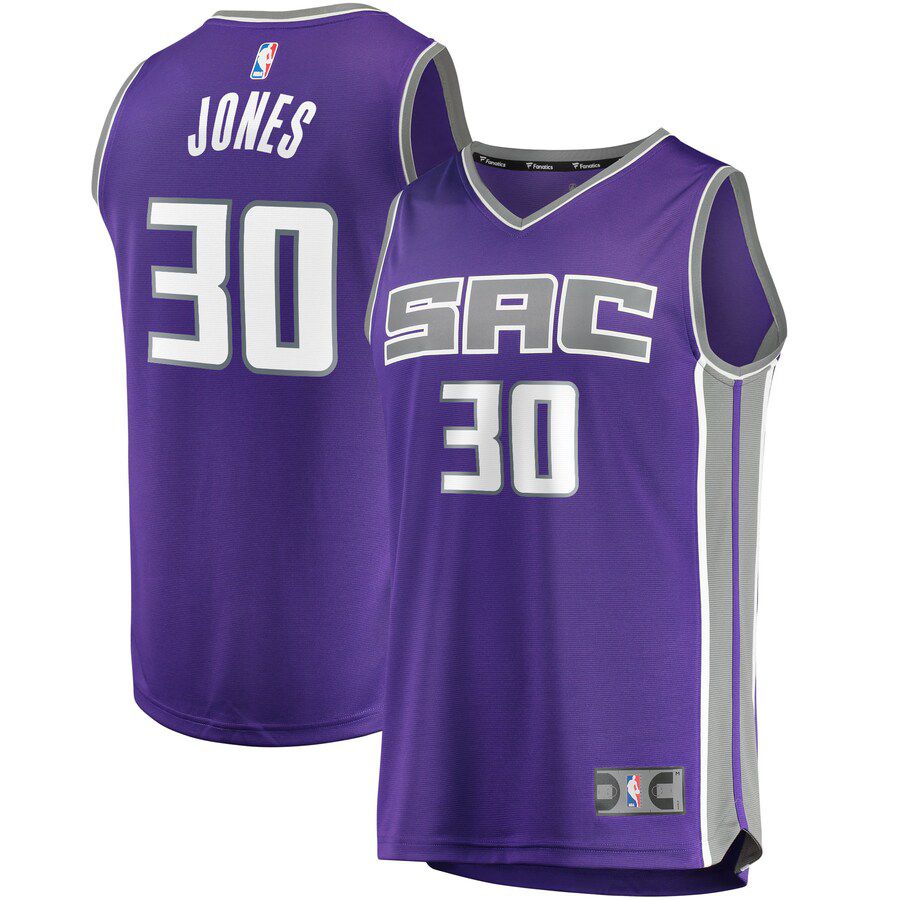 Men Sacramento Kings 30 Damian Jones Fanatics Branded Purple Fast Break Replica NBA Jersey
